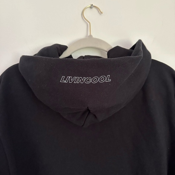 LIVIN COOL Slick Outline Black Pullover Hoodie Men Women’s Medium NWOT - Picture 4 of 4